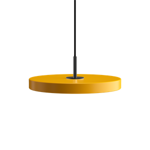 Umage - Asteria pendel m/ sort top - mini - Saffron yellow (Ø31 cm)